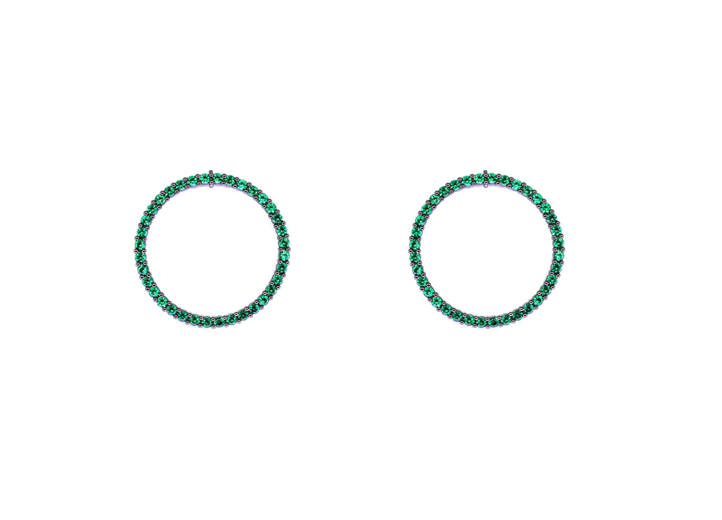 Orecchini A Cerchio Vichinghi In Argento 925 – Unisex Con Rune – Colore Nero E Verde Misterioso